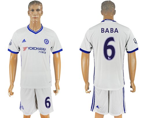 Chelsea #6 Baba White Soccer Club Jersey - Click Image to Close